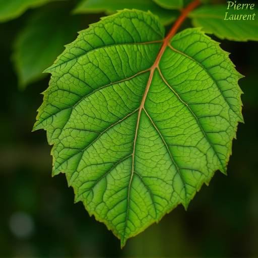 Œuvre d'art de Pierre Laurent représentant une feuille d'arbre